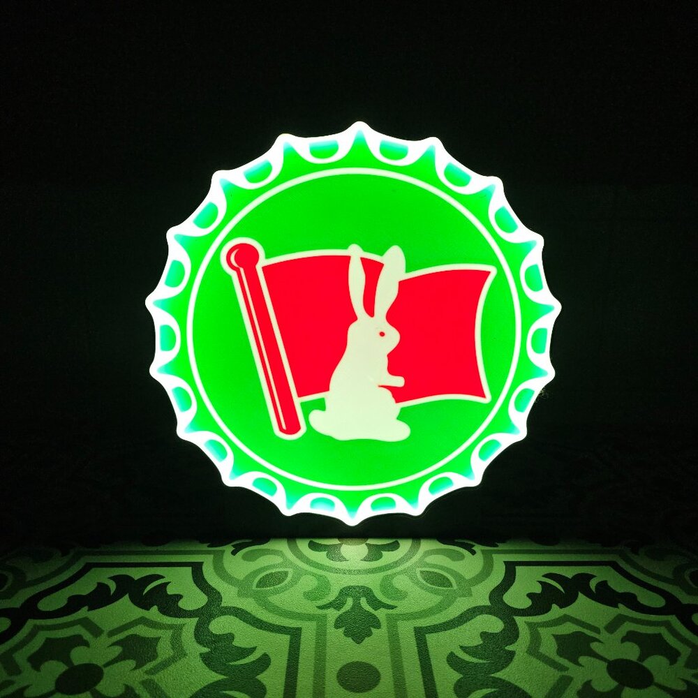 Pilsner Beer Bottle Cap LED Lightbox Sign with detachable stand - 3D Printed Bar